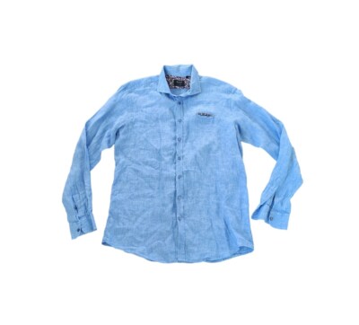 SAND Copenhagen Lovato linen blue button up shirt size 44