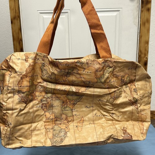 ALVIERO MARTINI Classe Italian Bag Print Travel Geo Soft Bag W/ Fabric Handles - Picture 14 of 18