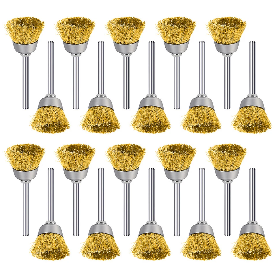 XCAN 20x Rundbürsten Messing Topfbürste Mini Schleifer d=3.175 für Dremel Proxxon