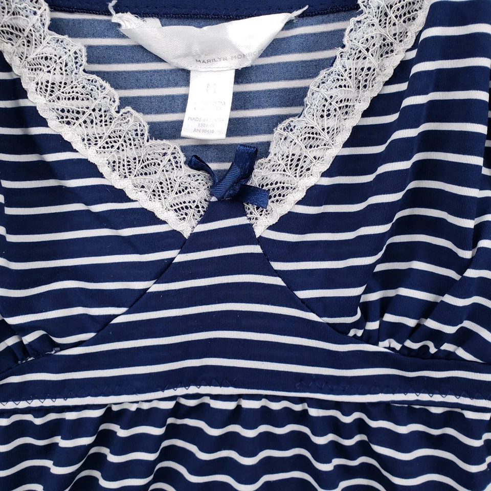 Camiseta sin mangas Marilyn Monroe para mujer M mediana azul con puntas sin mangas cuello en V encaje ribete cami Foto 4 de 4