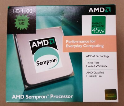 NEW AMD Sempron 1.9GHz LE-1100 (SDH1100DEBOX) AM2 Processor & Heatsink/Fan 