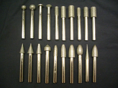 THK DIAMOND TOOLS Assorted 20 pieces set Diamond coated rotary points die grinder head drill burr