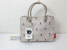 Snoopy 70th Anniversary 2Way Tote Bag White Shimamura Synthetic Leather from JP