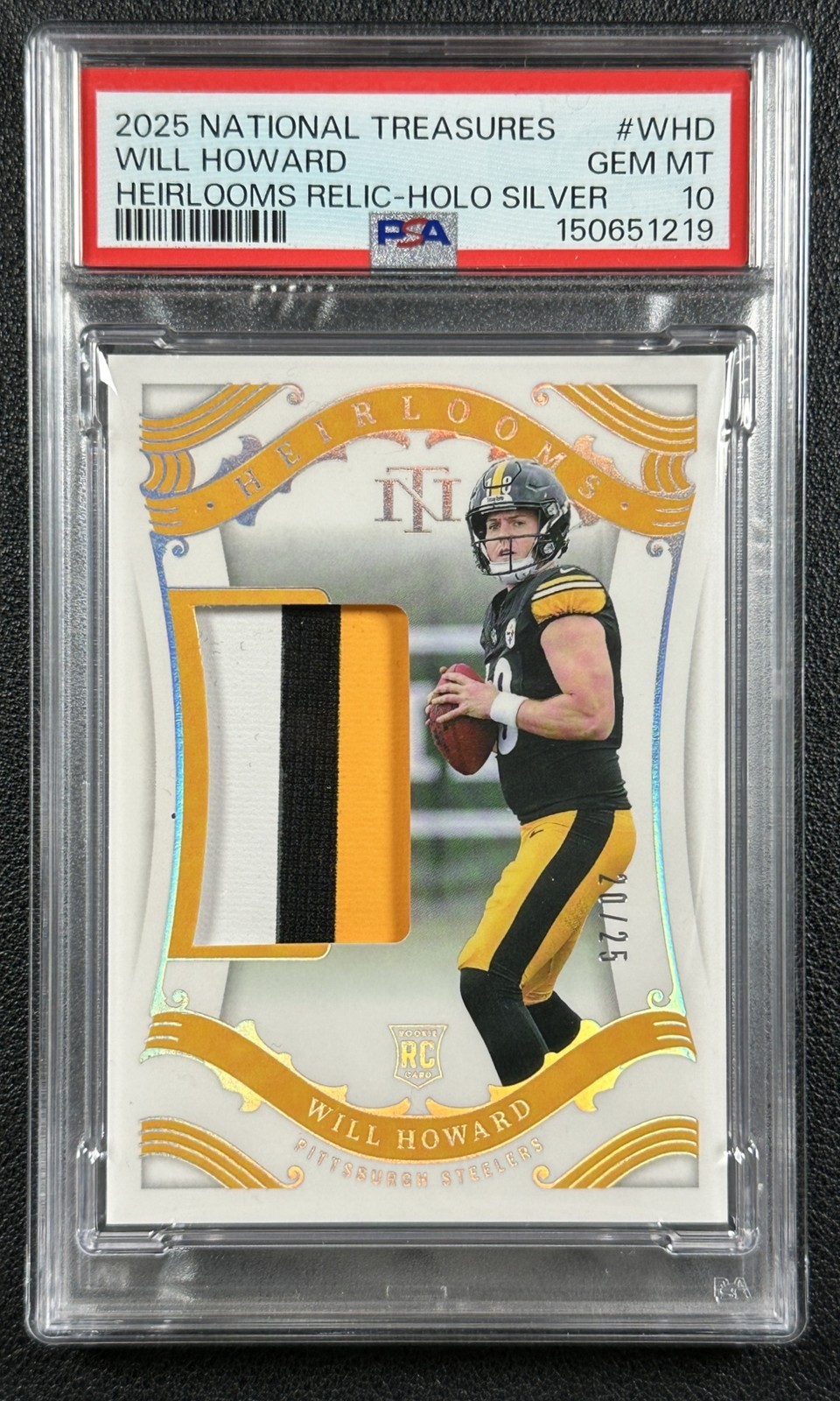 Will Howard Panini National Treasures Heirlooms Relics #WHD Holo Silver