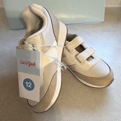 Cat & Jack Beige Hook & Loop Sneakers Size 12