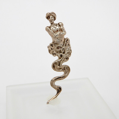 Sterling Silver Whimsical TOE RING Artisan 3D Figural Genie Bottle Lamp Rubbing