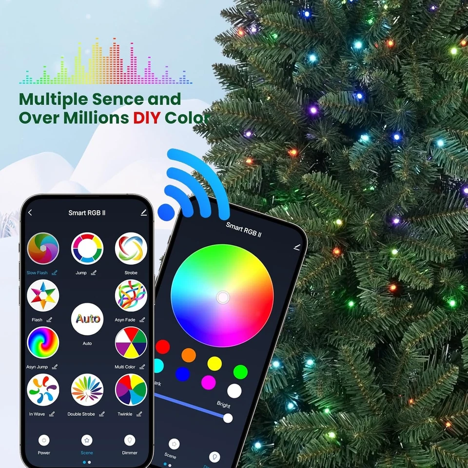 6/7/9FT Pre-Lit Artificial Christmas Tree w/App-Controlled Multi-Color RGB Light - Image 4 of 4