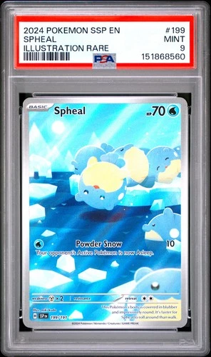 2024 POKEMON SSP EN-SURGING SPARKS ILLUSTRATION RARE #199 SPHEAL PSA 9