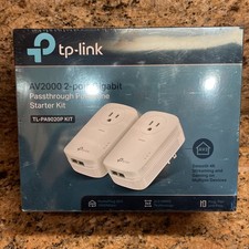 TP-LINK TL-PA9020P KIT AV2000 2-Port Gigabit Powerline Starter Kit New Sealed