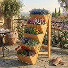 5-tier Vertical Raised Garden Bed, Wood Elevated Planter Box with Legs for Growi