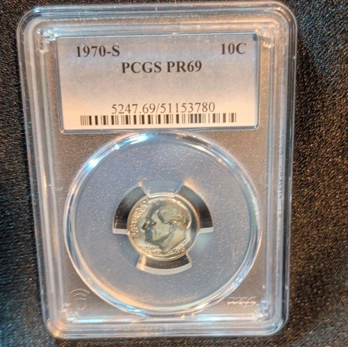 1970-S Roosevelt Dime PCGS PR69 Proof Silver San Francisco Uncirculated