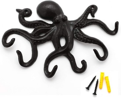 Key Holder Wall Octopus Coat Hooks Wall Mounted Towel Hooks Heavy Duty Key Hooks