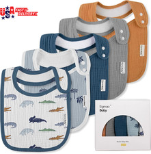 Muslin Bibs for Baby Boys Girls,Organic Muslin Baby Bib for Drooling and Teethin