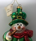 VINTAGE IRISH SNOWMAN GLASS CHRISTMAS ORNAMENT BY ROMAN INC 5.5” — photo 4