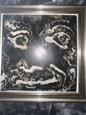 Reginald Pollack painting, original and signed 1989 Self Portrait