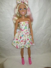 Handmade By Me Dress and Bow, Made to Fit Barbie Best Fashion Friend 28" doll.
