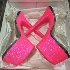 Pleaser Pink Glitter Platform Stiletto Heels ...
