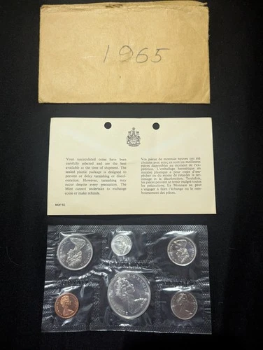 1965 Royal Canadian 6-Coin Mint Set Uncirculated Sealed Original Packaging