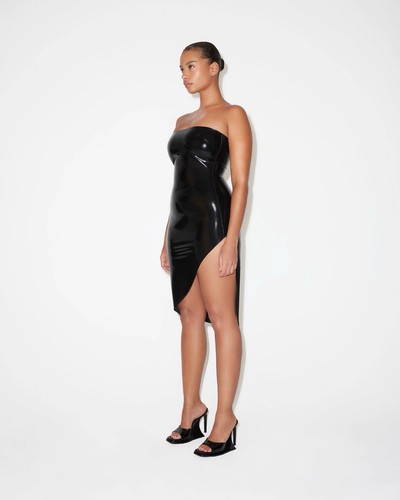 Khy Poster Girl Latex Mini Dress Black Strapless Medium, Brand New - Picture 3 of 9