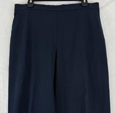 Briggs Pants 16S 16 Short Navy Blue Flat Front Back Elastic Womens Straight Leg