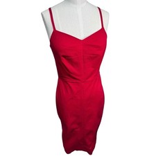 Banana Republic Red Sweetheart Neck Sheath Dress Cocktail Midi Tall Women's 2