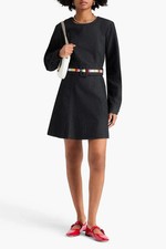* SALE  * OLIVIA RUBIN PAOLA BELTED DENIM MINI DRESS BLACK UK 14 USA 10