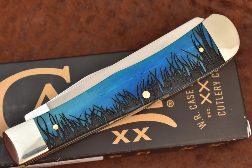 CUCHILLO TRAMPERO DE HUESOS CASE XX EE. UU. PESCA DE LUBINA LISO AZUL CARIBE 6254 SS BONITO Foto 2 de 4