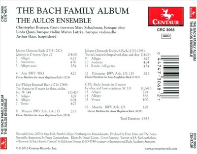 THE BACH FAMILY ALBUM NEW CD