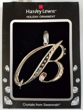 Letter B Harvey Lewis Ornament Monogram Initial Made with Swarovski Elements