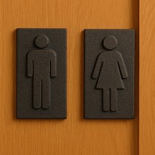 Vintage Cast Iron Bathroom Door Signs   Male  Female Restroom Plaques Rustic