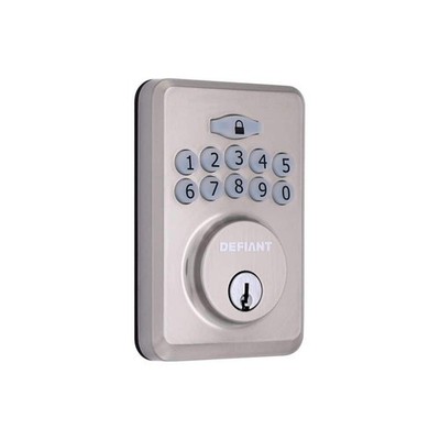 Defiant Radius Satin Nickel Single Cylinder Keypad Deadbolt