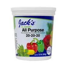 J R Peters Inc 52064 Jacks Classic No.4 20-20-20 All Purpose Fertilizer 1.5 lb
