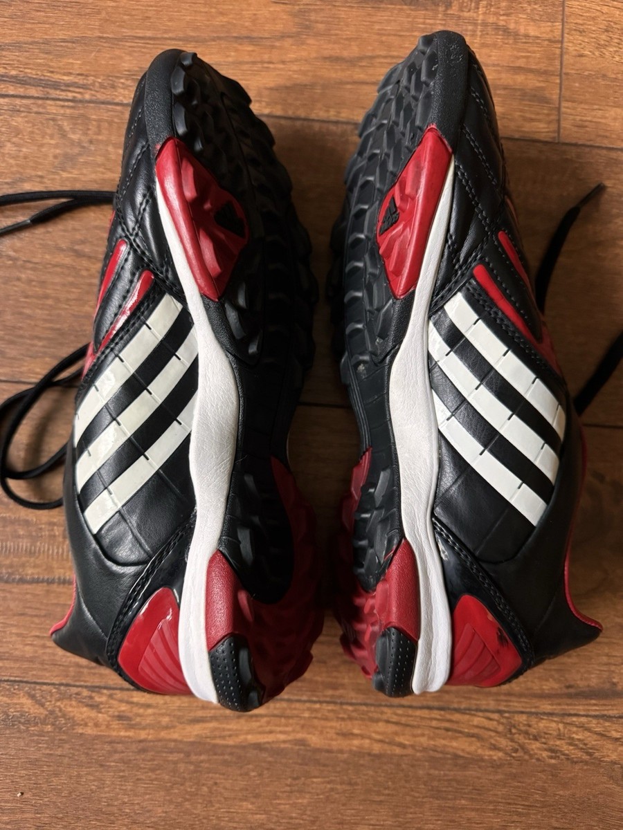 Vintage 2008 Adidas Predator TRX TF Turf Soccer Shoes Black Red
