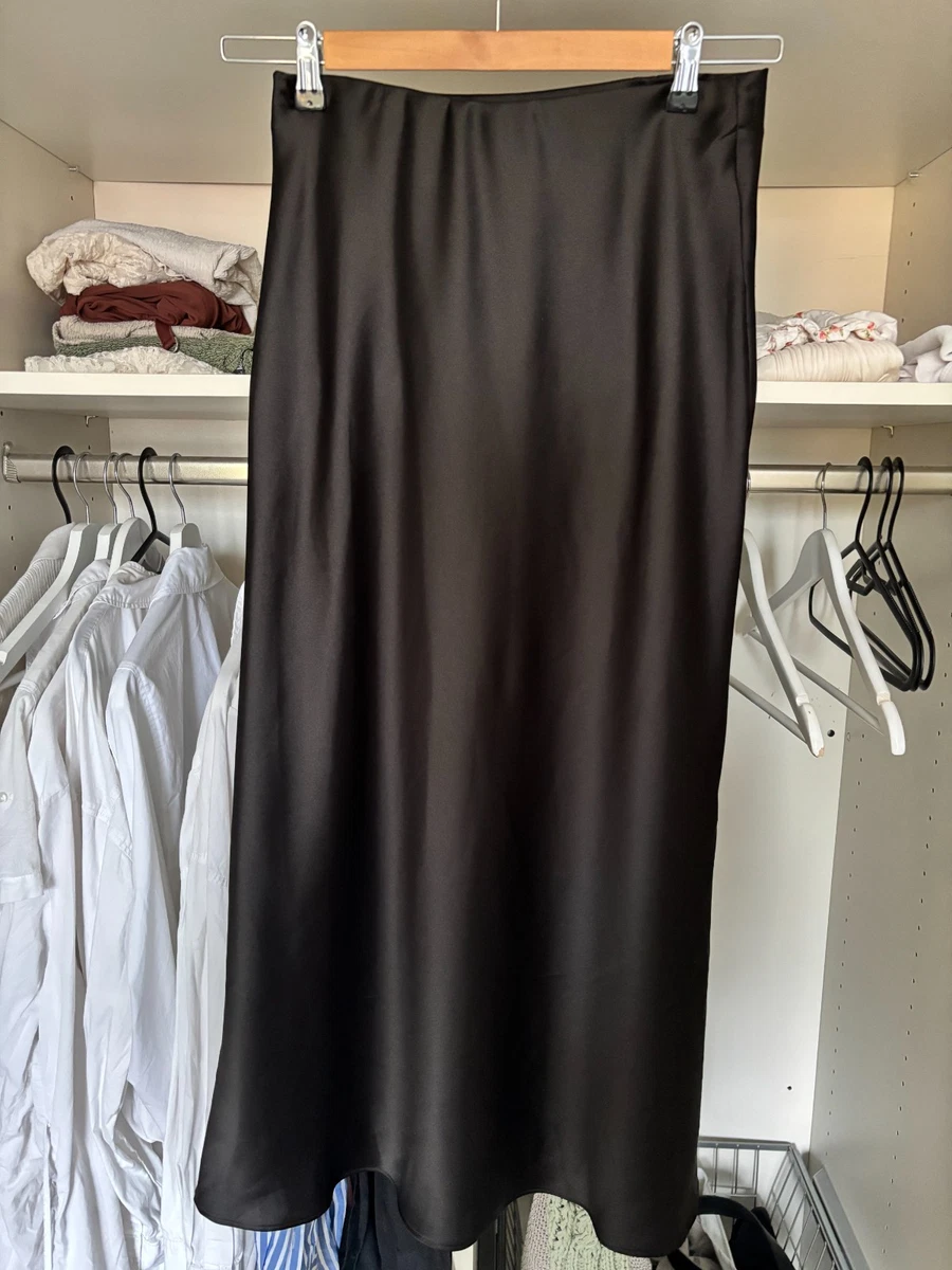 Jupe Mi-longue évasée Zara Basic – Noire, Coton, Taille S