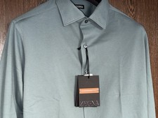 ZEGNA 100% Cotton Pique Shirt lässige Hemd i...