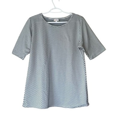 LuLaRoe Blue and White 1/4 Sleeve Polka Dot Tee Size 2XL