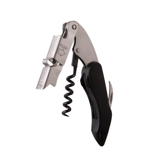 Vacu Vin Premium Pocket Double Lever Sommelier Friend Corkscrew Black