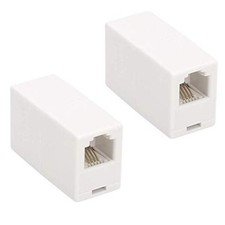 RJ11 6P4C Inline Coupler, Modular Female to Female Straight Telephone 2 Pack