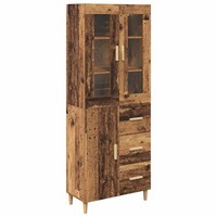 Highboard Altholz Landhaus Rustikal 69,5X34X180 Cm Holzwerkstoff