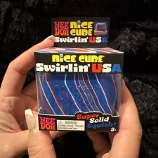 Authentic NEE DOH   Nice Cube USA Super Solid Squishy Ball Red White Blue