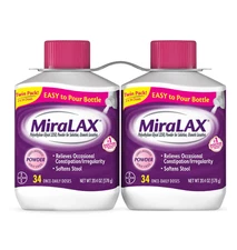 MiraLAX Gentle Constipation Relief Laxative Powder 34 Dose, 2 ct. FREE shipping
