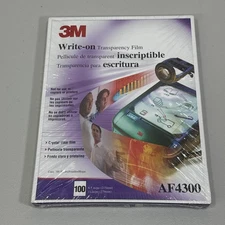 3M Write-On Transparency Film Sheets 8.5x11 AF4300 100 Sheets- New And Sealed
