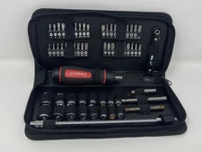 Crescent Ratcheting Screwdriver Bit Driver Socket Set 65PC Lot Soft Carry Case