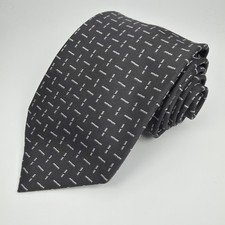 Kenneth Cole New York Gray Geometric Pattern 100 Silk Tie Hand Made 59  x3.25  