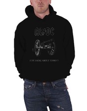 Image of AC/DC Hoodie For Those About To Rock band logo new Official Mens Black Pullover