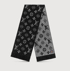 Louis Vuitton Wool Black and Silver Embroidered Jacquard Logomania Scarf — photo 1