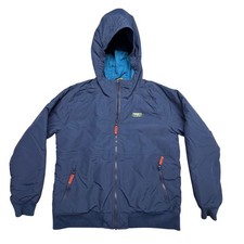 LL Bean Kids L 14-16 Navy Blue Insulated Hooded Jacket 513221 Recycled Nylon