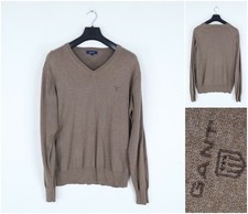 Mens GANT Brown Jumper Large Size Pullover Sweater