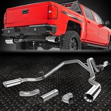 FOR 14-19 SILVERADO SIERRA 4"OD MUFFLER TIP DUAL SIDE/REAR EXIT CATBACK EXHAUST