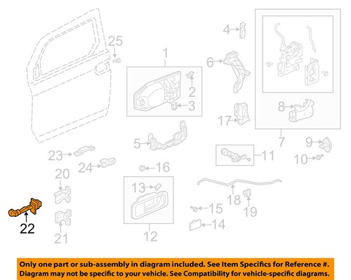 HONDA OEM 03-11 Element Front Door-Hinge Check Right 72340SCVA01